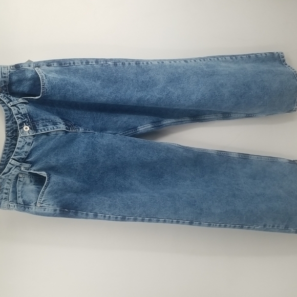 The Ragged Priest Wide Leg Baggy 100% Cotton Med Wash Blue Jeans Sz: Large - Picture 9 of 10
